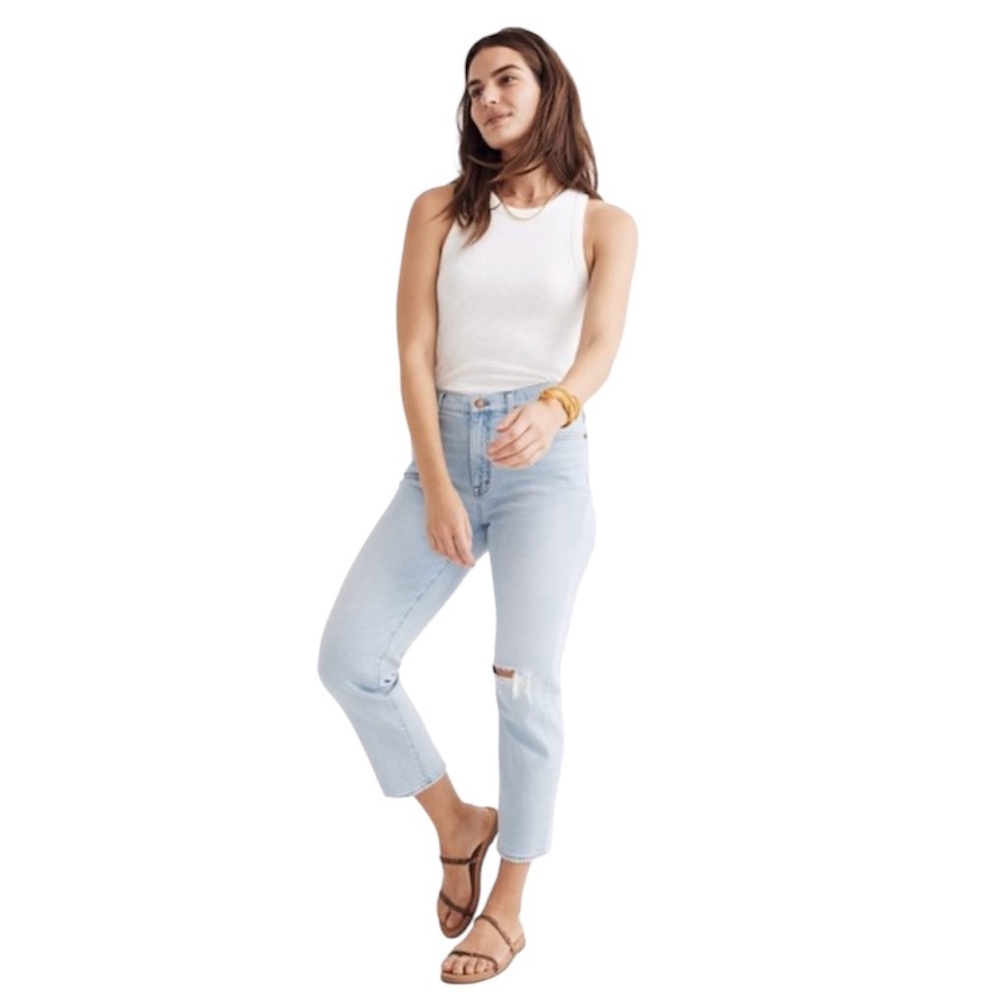 Madewell Mid-Rise Classic Straight Ankle Length Jeans Size 28